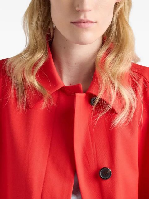 Prada single-breasted gabardine coat - Red