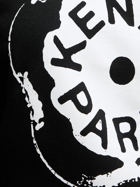 Kenzo bluza bawełniana damska kolor czarny z nadrukiem FG52SW2054MJ