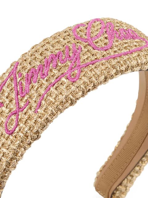 Jimmy Choo logo-script headband - Gold