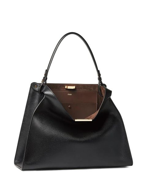 FENDI large Way stud leather tote bag - Black