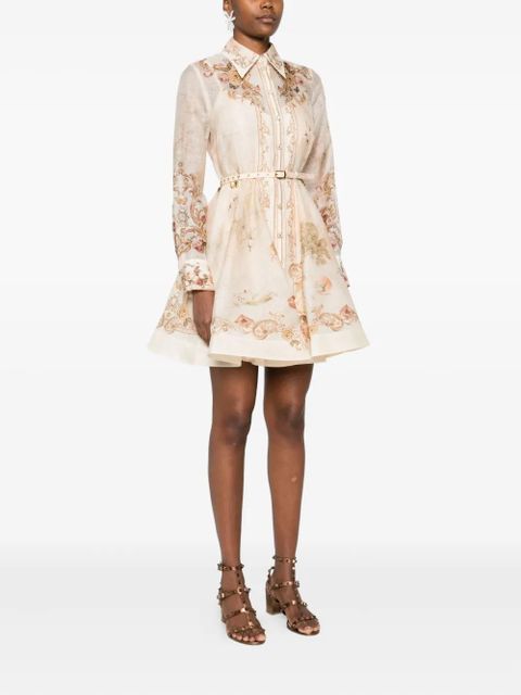 ZIMMERMANN floral-print belted mini dress - Neutrals - zdjęcie produktu nr 2