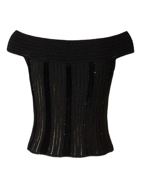 Balmain ribbed-knit top - Black