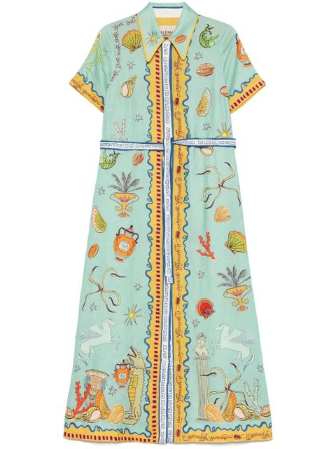 ALEMAIS Surrealist Summer shirt dress - Green - zdjęcie produktu nr 1