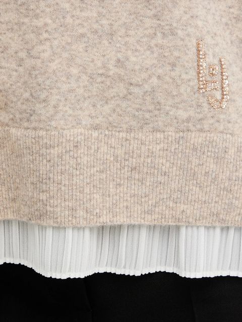 Liu Jo sweter z dodatkiem wełny damski kolor beżowy MF5123 MA90Q