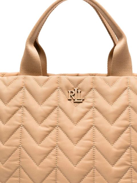Lauren Ralph Lauren small logo-plaque tote bag - Neutrals