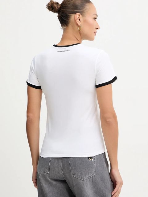 Karl Lagerfeld t-shirt bawełniany damski kolor biały B1W17027 - zdjęcie produktu nr 2