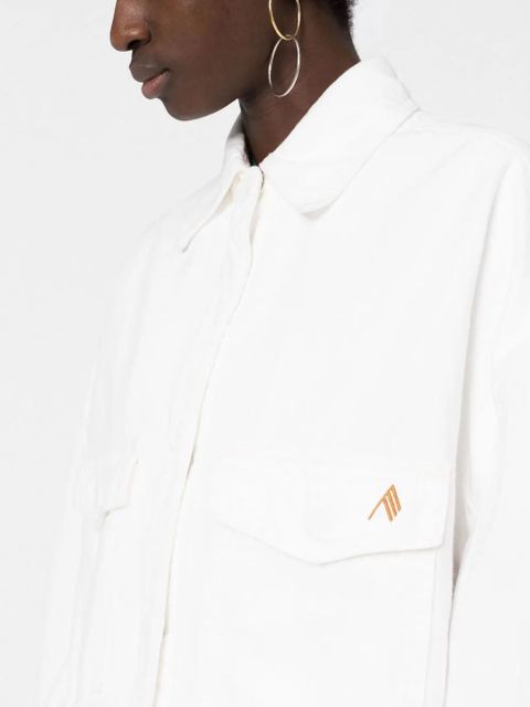 The Attico logo-embroidered shirt jacket - White - zdjęcie produktu nr 2