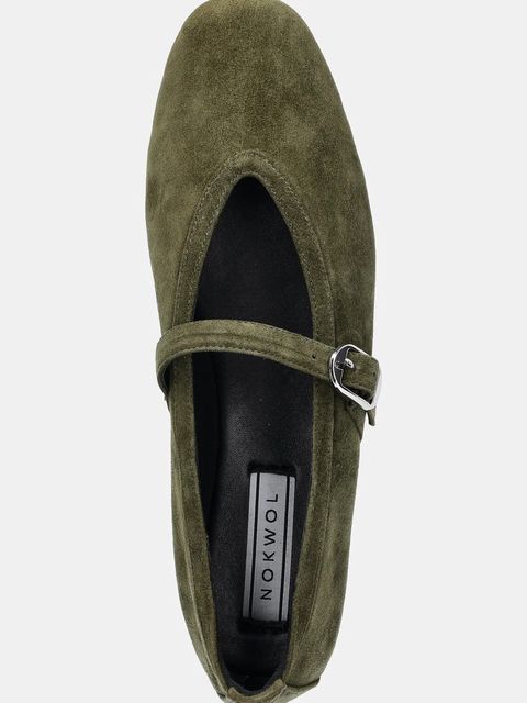 Nokwol baleriny zamszowe Lova kolor zielony Lova