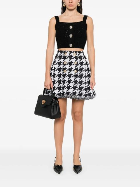 Balmain textured cropped top - Black