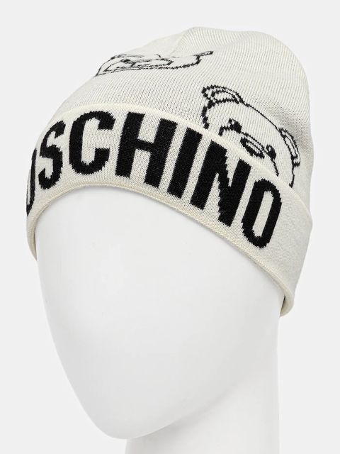 Moschino czapka z wełną kolor beżowy M3321 65443
