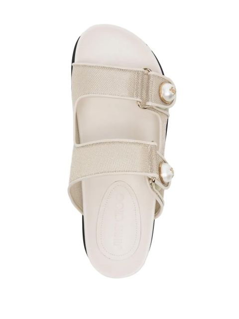 Jimmy Choo Fayence metallic mesh slides - Neutrals
