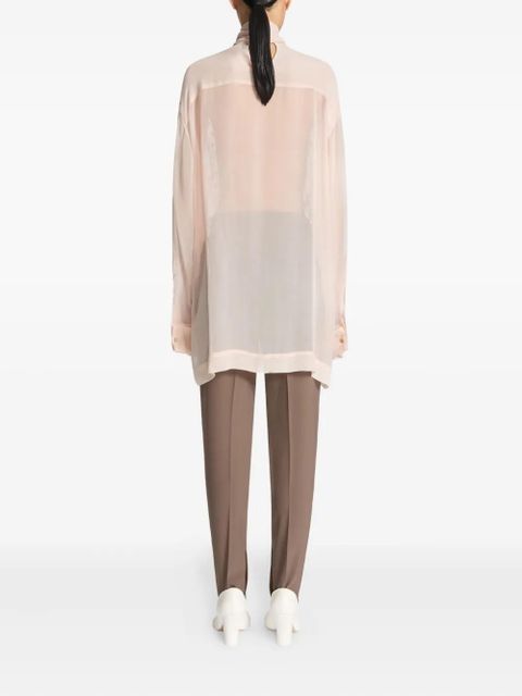 DRIES VAN NOTEN embellished tie-neck blouse - Pink