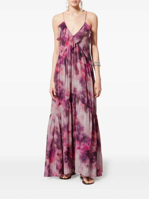 MARANT ÉTOILE Vasmila ruffled maxi dress - Purple - zdjęcie produktu nr 2
