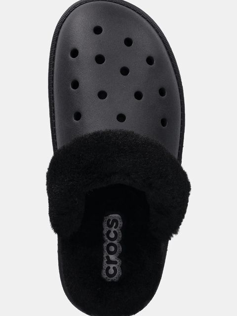Crocs kapcie Classic Fuzz Scuff kolor czarny 212143 - zdjęcie produktu nr 2