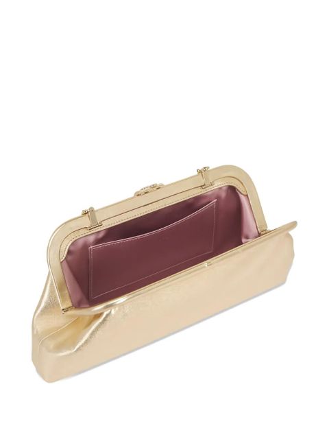 Jimmy Choo Skylar leather clutch bag - Gold