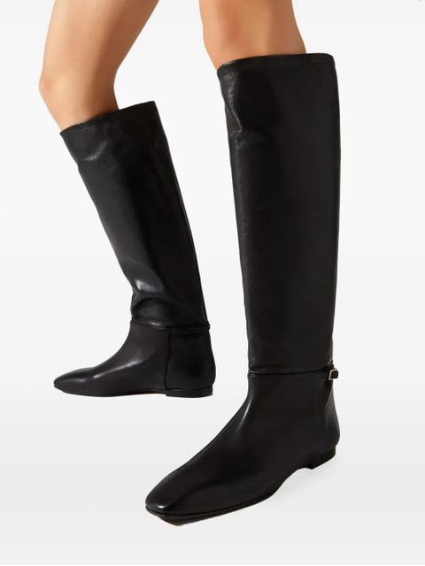 ATP Atelier Premana squared buckle-strap boots - Black