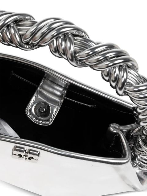 GANNI twisted-handle tote bag - Silver