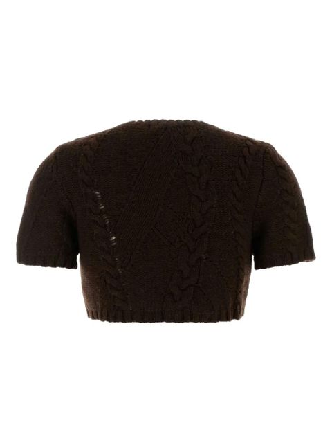 Gimaguas Julita cable-knit T-shirt - Brown - zdjęcie produktu nr 2