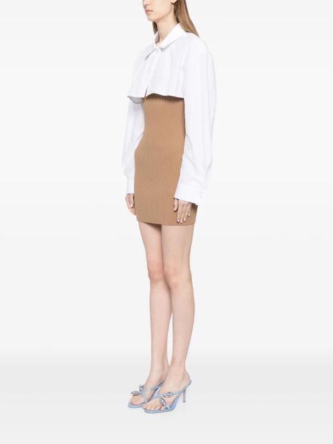 Alexander Wang ribbed-knit layered dress - White