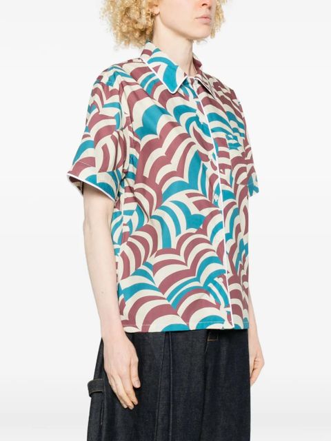 Marni printed short-sleeve shirt - Blue
