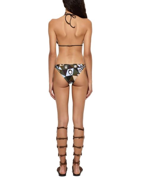PUCCI Occhi-print adjustable bikini bottoms - Green