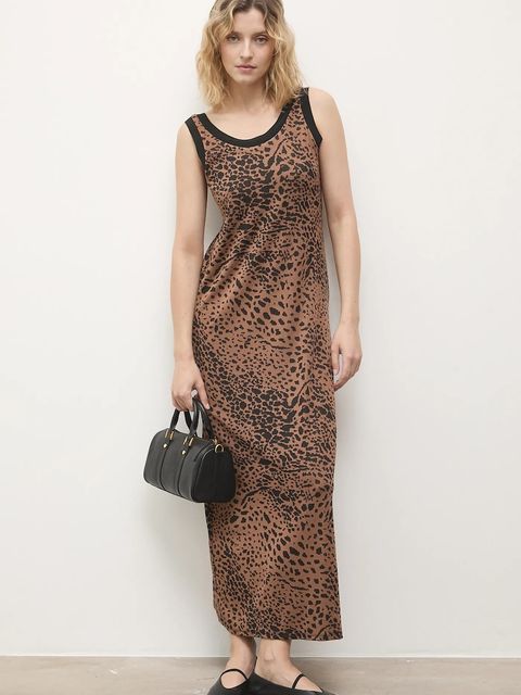 Answear.LAB sukienka kolor brązowy maxi prosta - zdjęcie produktu nr 1