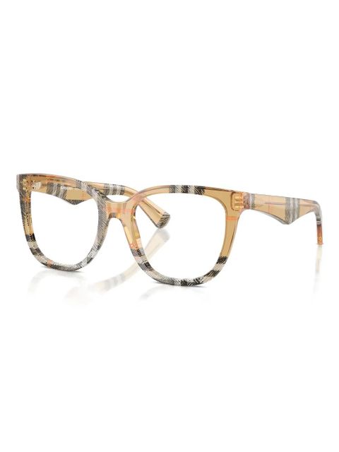 Burberry Eyewear checked square-frame glasses - Brown