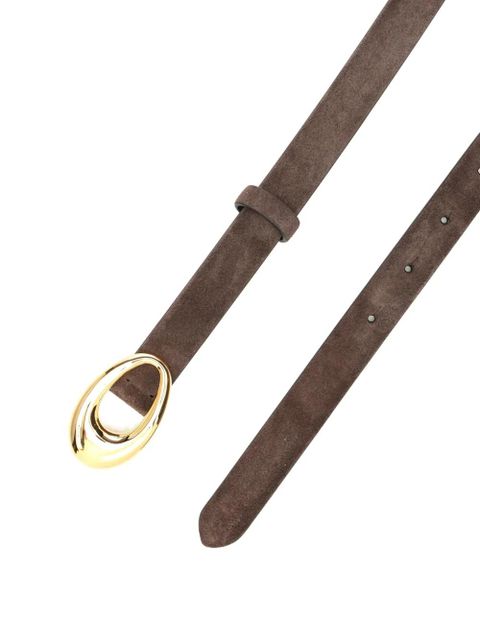 KHAITE oval-buckle suede belt - Brown - zdjęcie produktu nr 2