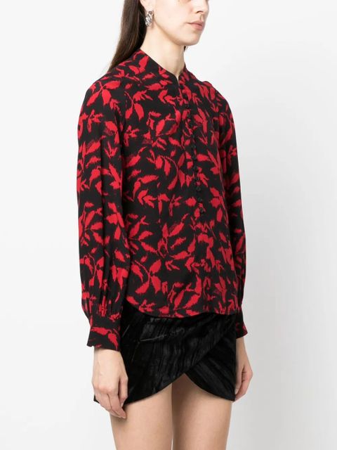 Zadig&Voltaire Twina leaf-print long-sleeve shirt - Black