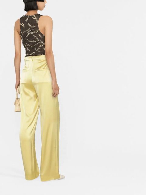 Nanushka Kezia satin wide-leg trousers - Yellow