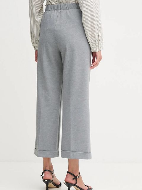 United Colors of Benetton spodnie damskie kolor szary fason cygaretki high waist 47CKDF09Y