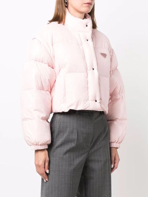 Prada Re-Nylon convertible puffer jacket - Pink
