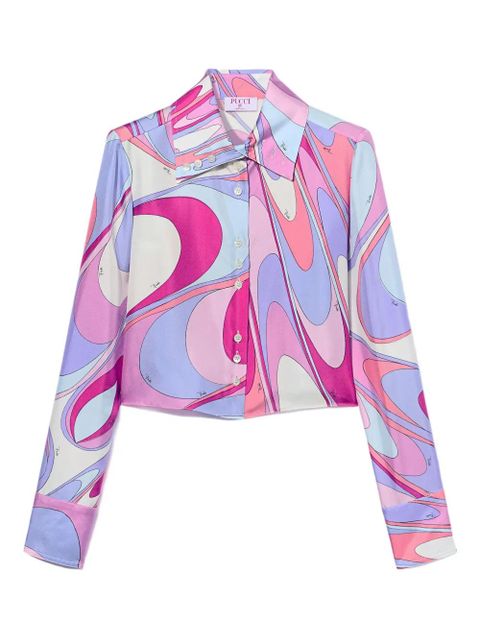 PUCCI onde-print silk shirt - Pink