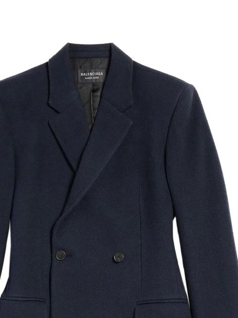 Balenciaga wool double-breasted coat - Blue
