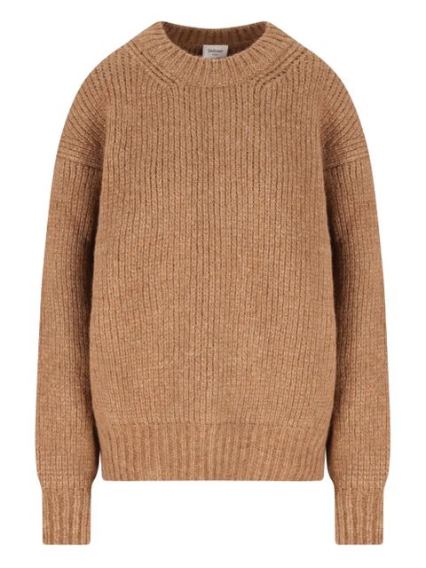 Saint Laurent ribbed crew-neck sweater - Brown - zdjęcie produktu nr 1