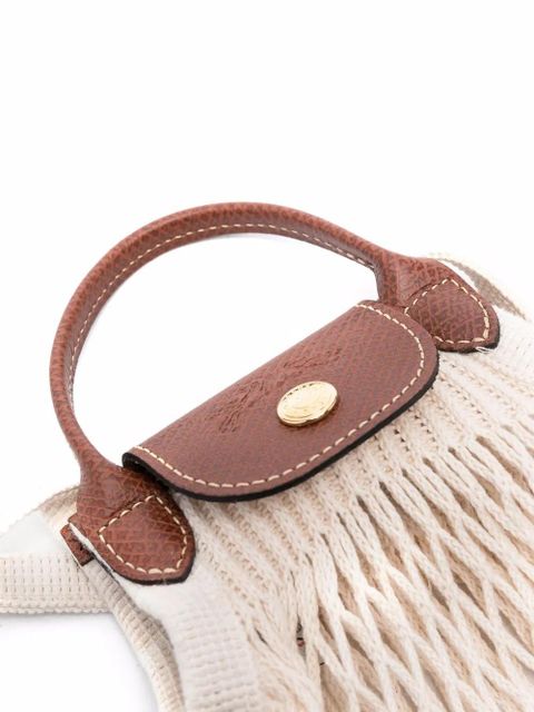 Longchamp Le Pliage Filet knitted mesh cross-body bag - Neutrals