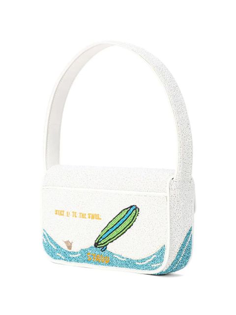 STAUD Tommy Surf Babes beaded bag - White