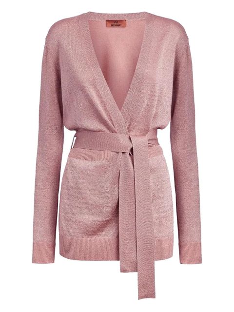 Missoni belted metallic-knit cardigan - Pink - zdjęcie produktu nr 1