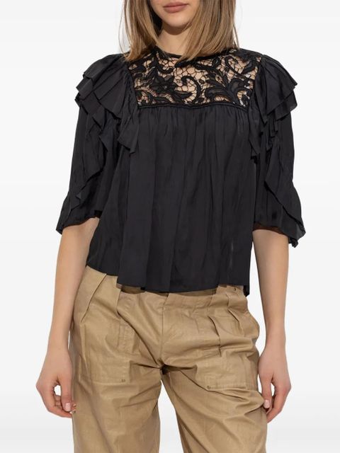 ISABEL MARANT embroidered blouse - Black