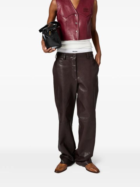 Miu Miu leather trousers - Brown