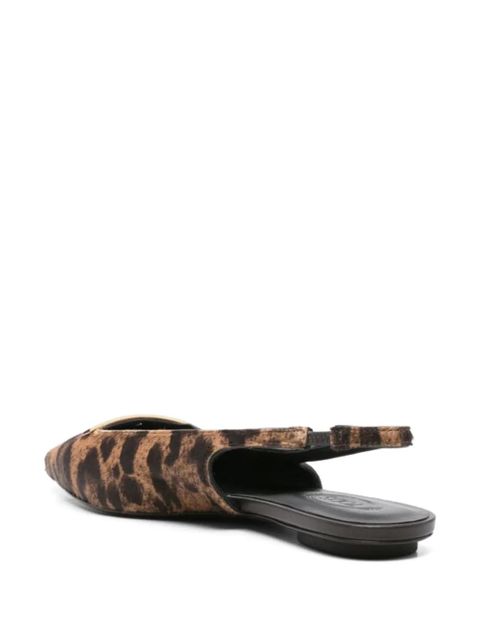 Tod's slingback pointed-toe flat pumps - Red