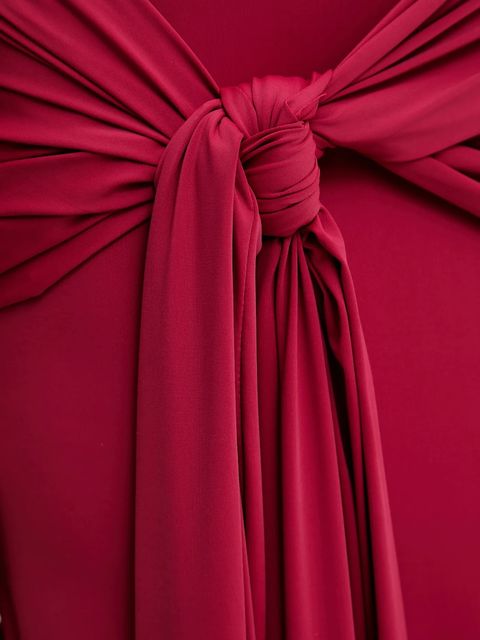 Bardot sukienka ALIX kolor bordowy maxi dopasowana 59467DB