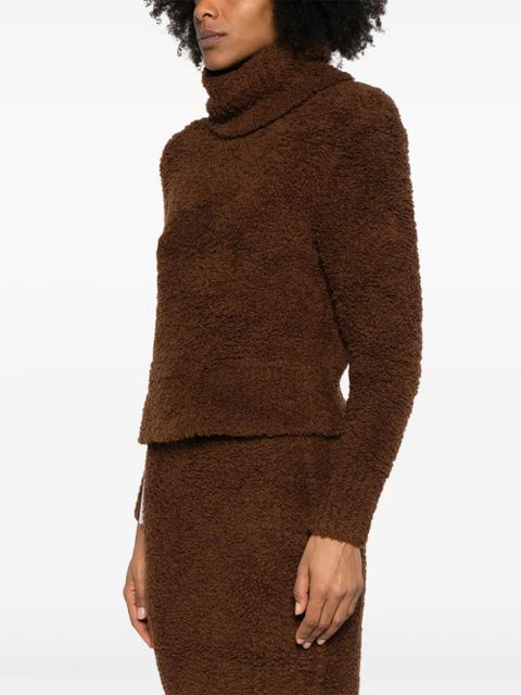 Self-Portrait oversize-collar sweater - Brown
