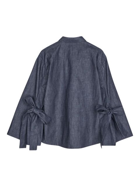 Cecilie Bahnsen Coral bow-embellishment denim shirt - Blue - zdjęcie produktu nr 2