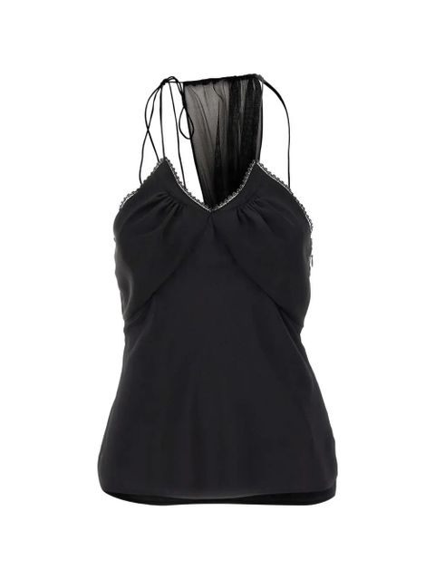 Victoria Beckham lace v-neck top - Black - zdjęcie produktu nr 1