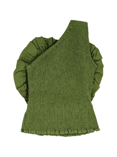 FARM Rio ruffled one-shoulder top - Green - zdjęcie produktu nr 2