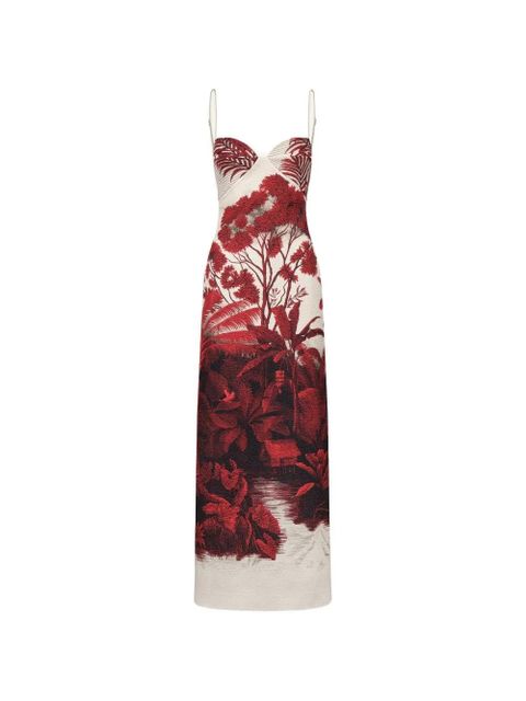 Johanna Ortiz Plentiful Qualities floral-pattern midi dress - Red