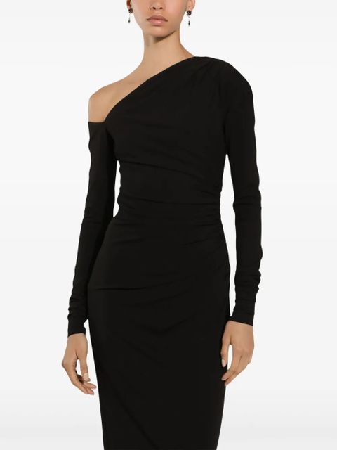 Dolce & Gabbana one-shoulder draped dress - Black