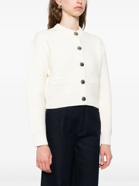 SANDRO crew-neck cardigan - Neutrals