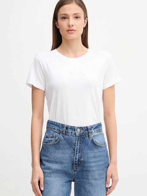 Armani Exchange t-shirt bawełniany damski kolor biały XW001459 AF10356 - zdjęcie produktu nr 1